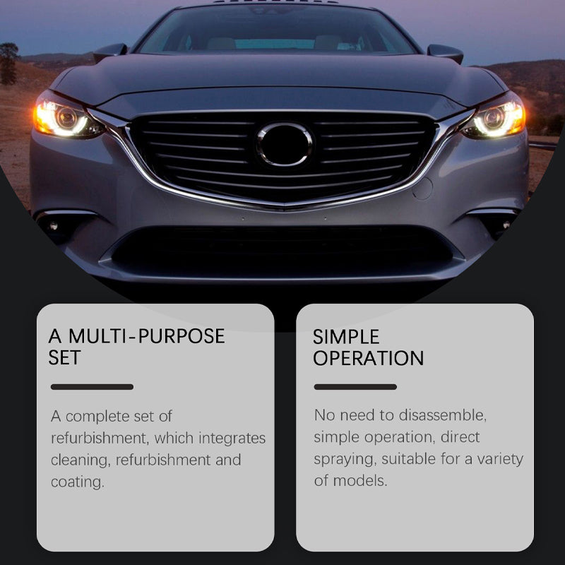 Headlight Restoration Kit: Headlight Restoration Cleaner & Protective Coating Agent