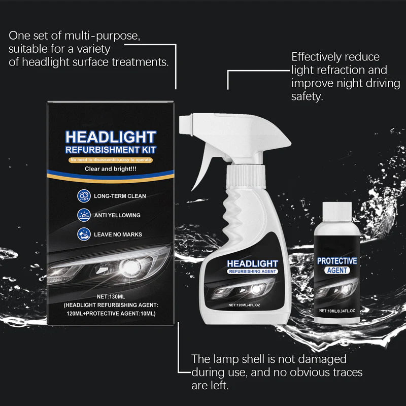 Headlight Restoration Kit: Headlight Restoration Cleaner & Protective Coating Agent