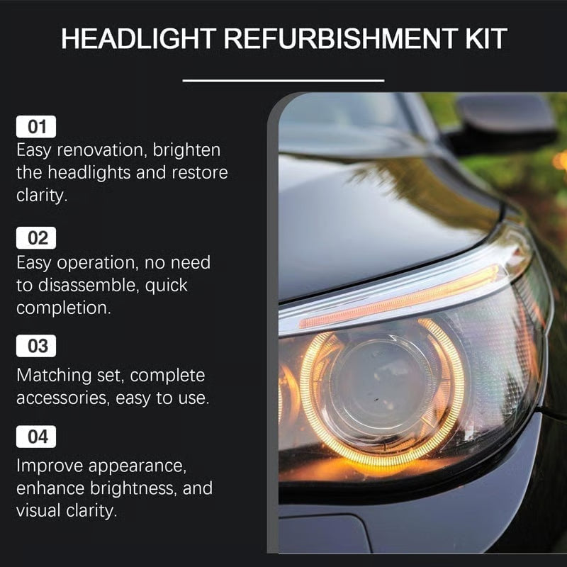 Headlight Restoration Kit: Headlight Restoration Cleaner & Protective Coating Agent